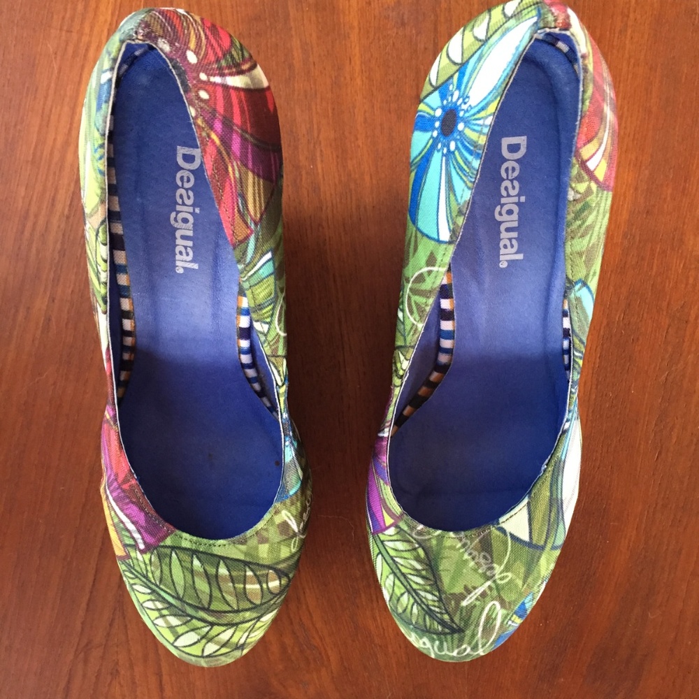 Desigual Print Wedges - Picture 2 of 3